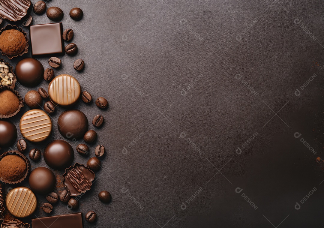 Fronteira de chocolate isolada sobre fundo isolado