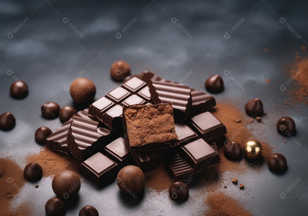 Fronteira de chocolate isolada sobre fundo isolado