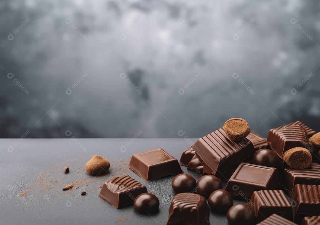 Fronteira de chocolate isolada sobre fundo isolado