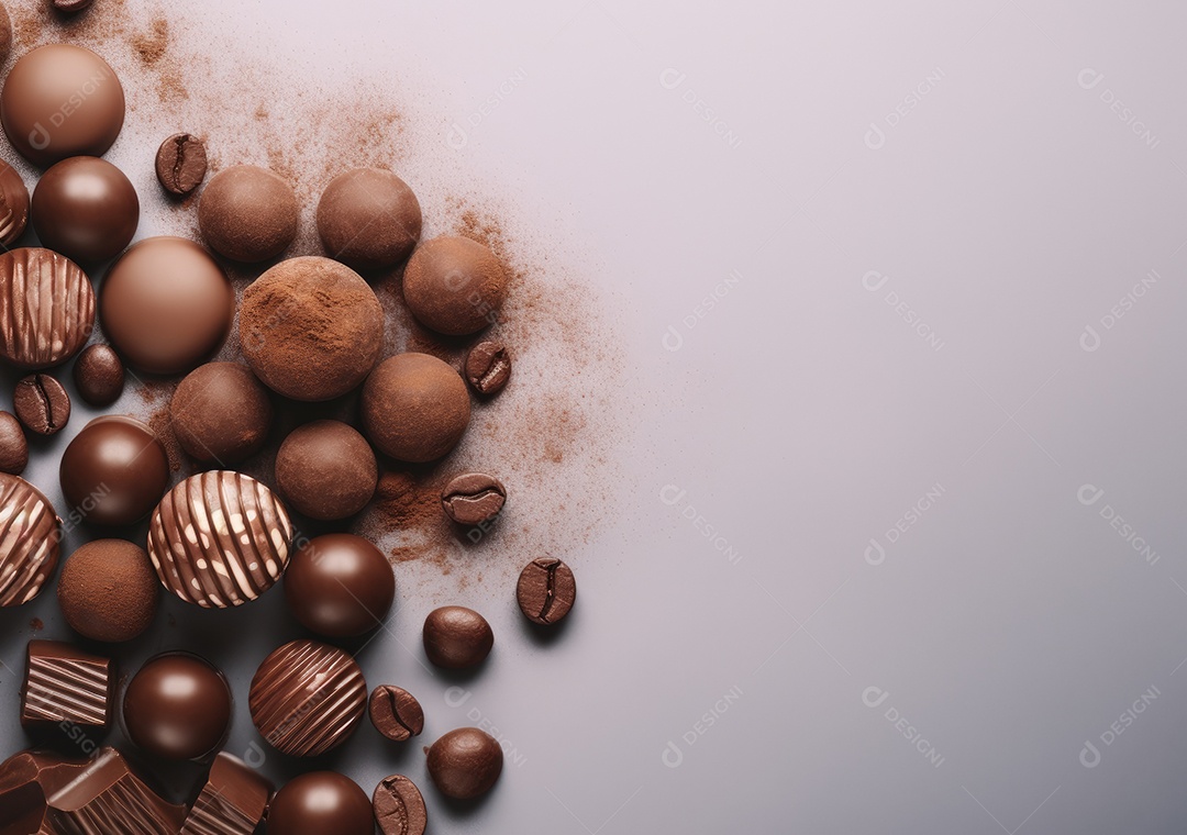 Fronteira de chocolate isolada sobre fundo branco.