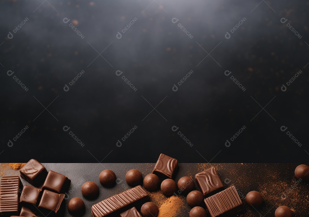 Fronteira de chocolate isolada sobre fundo isolado