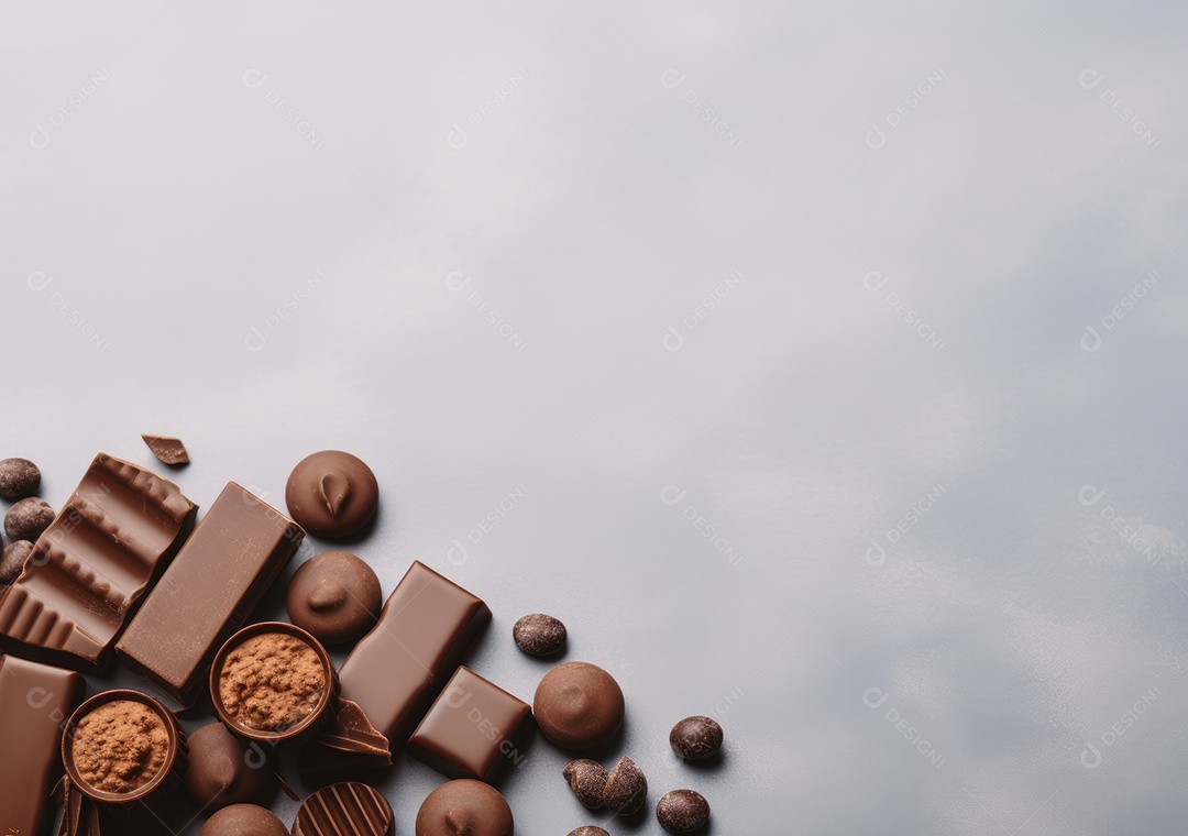 Fronteira de chocolate isolada sobre fundo isolado