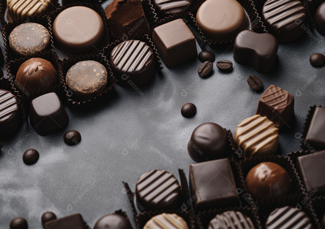 Fronteira de chocolate isolada sobre fundo isolado