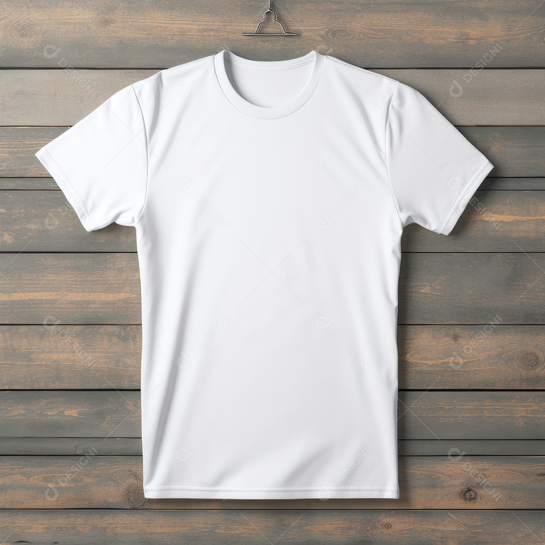 Maquete de camiseta em branco. Vista superior da camisa em branco do modelo. fundo com moldura de composição.