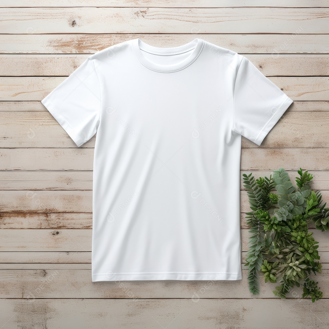 Maquete de camiseta em branco. Vista superior da camisa em branco do modelo. fundo com moldura de composição.