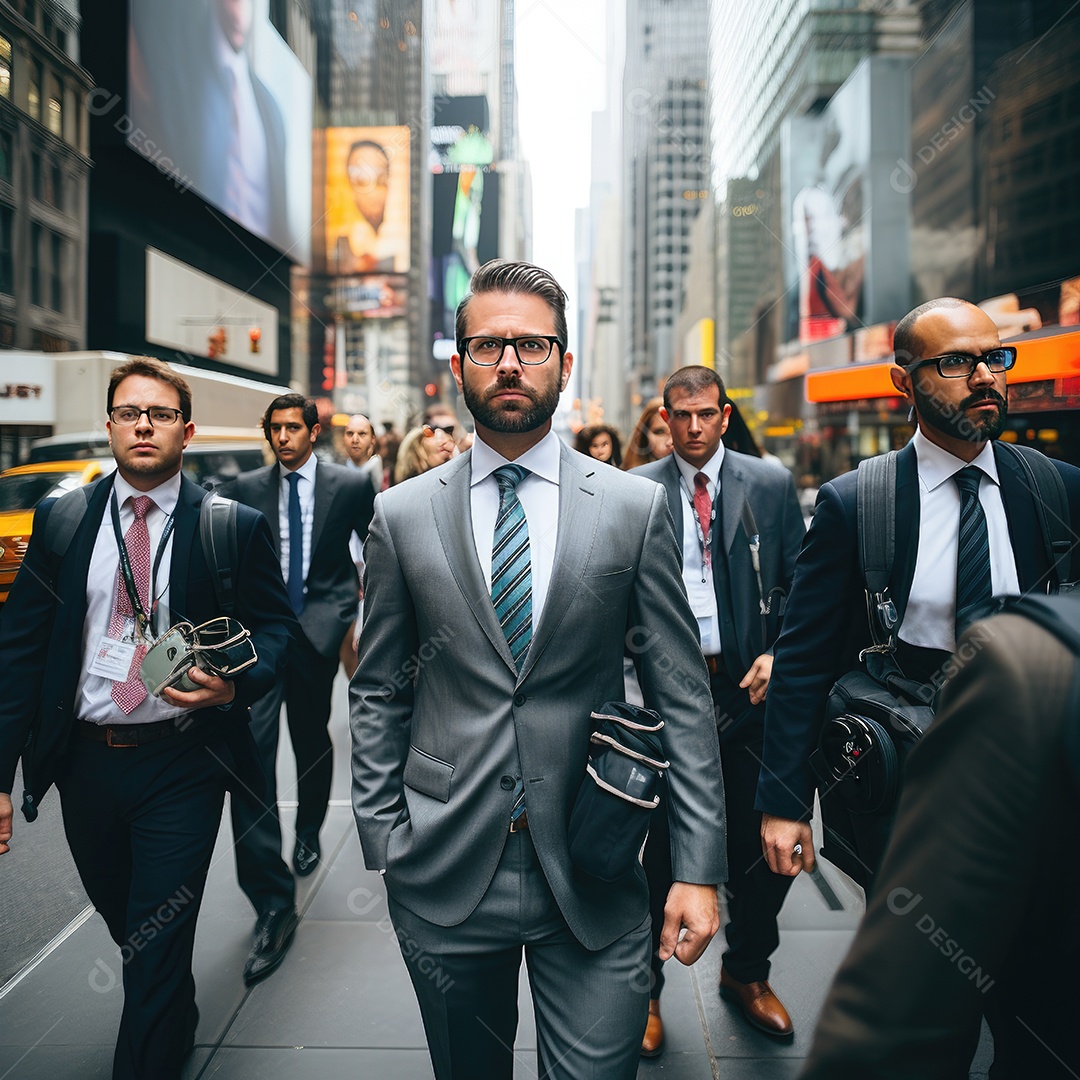 Retrato de homem de negócios na cidade.