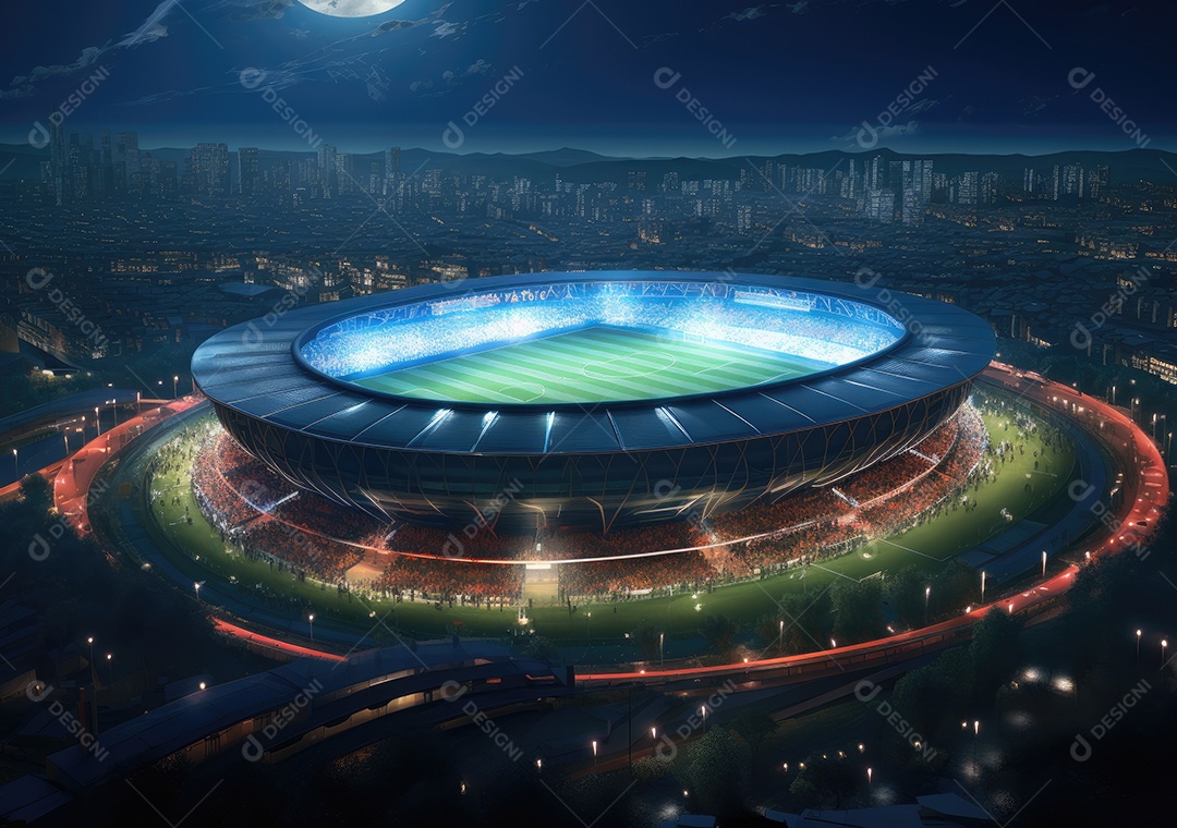 Retrato realista de campo de futebol