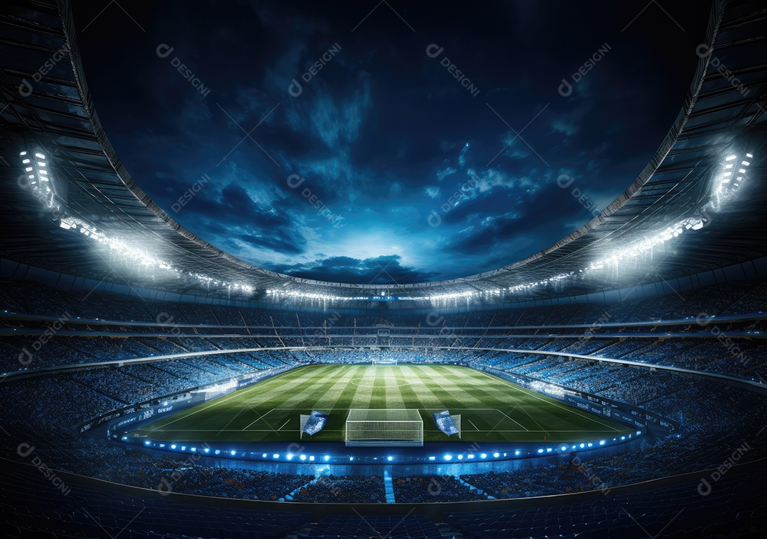 Retrato realista de campo de futebol