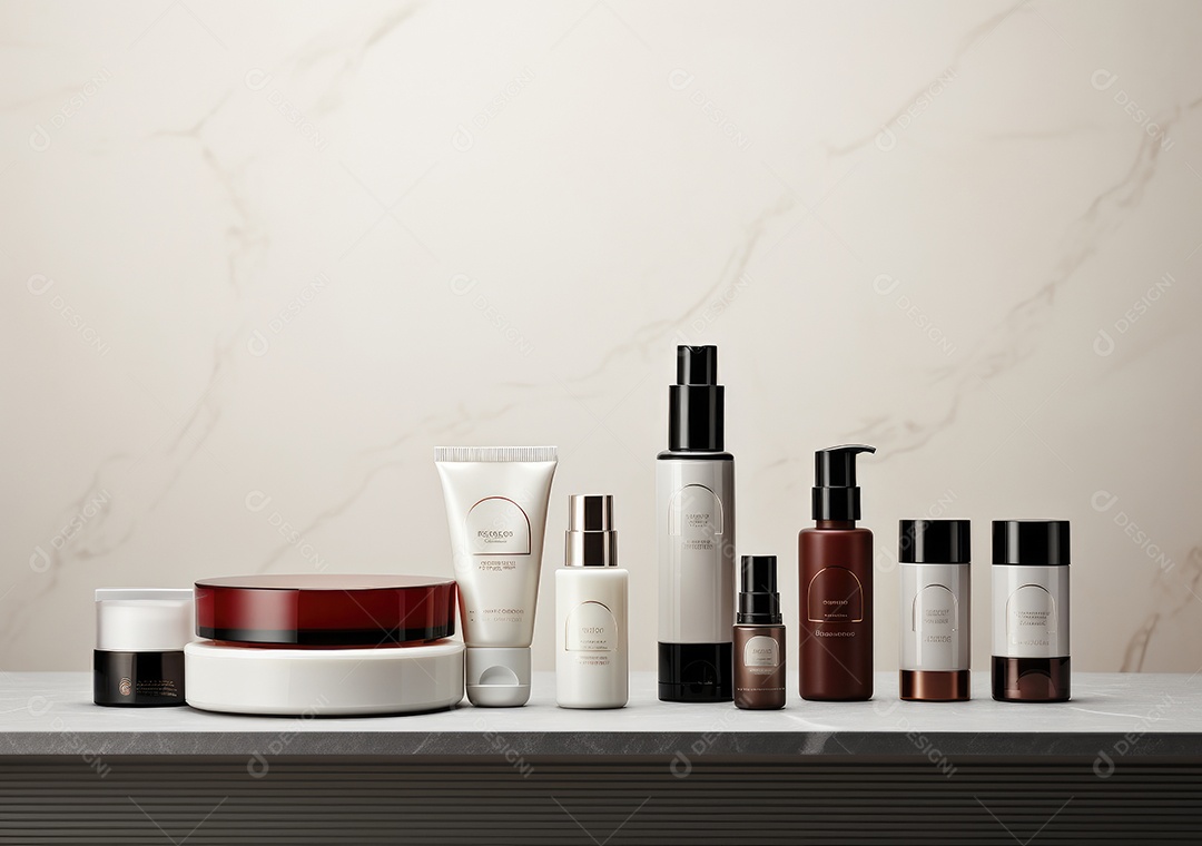 Pacotes de simulação de garrafas cosméticas.