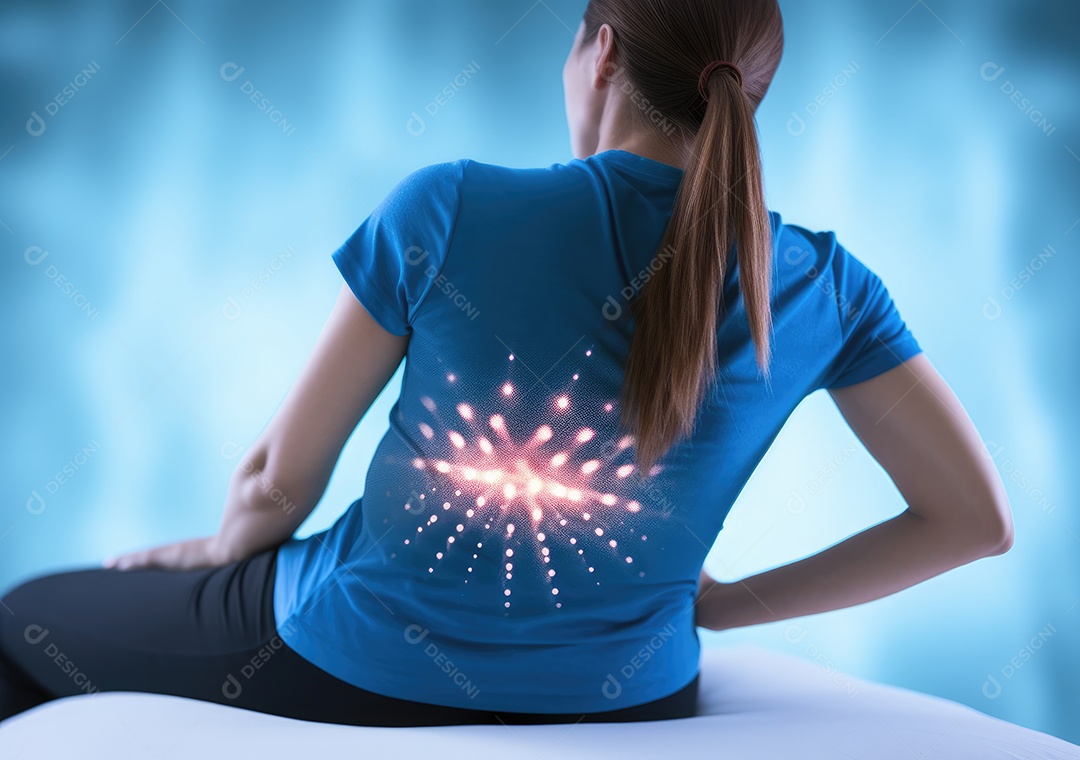 Esta cama não é confortável para mim. mulher segurando suas costas dolorosas.