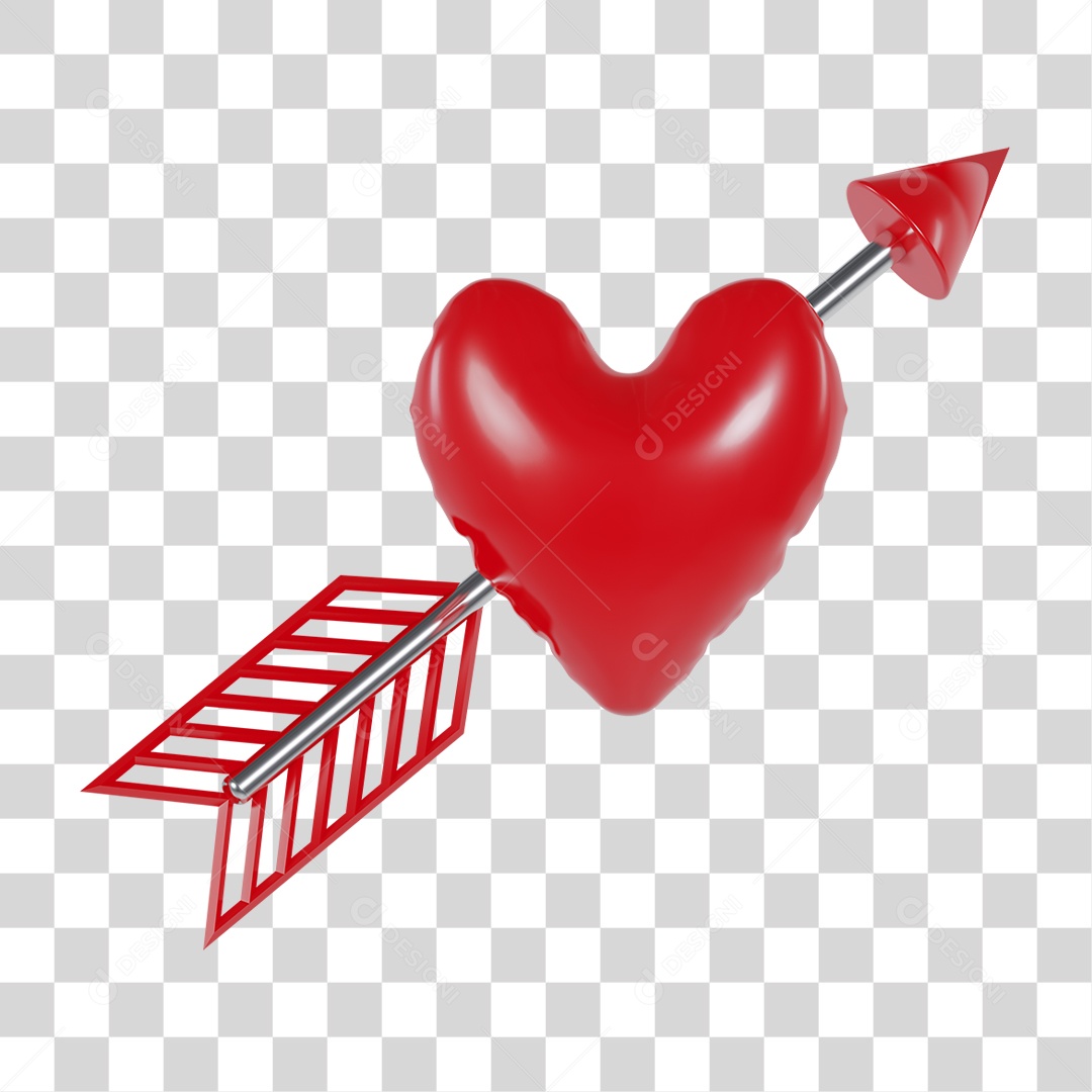 Dia dos Namorados Flecha em Coração PNG Transparente