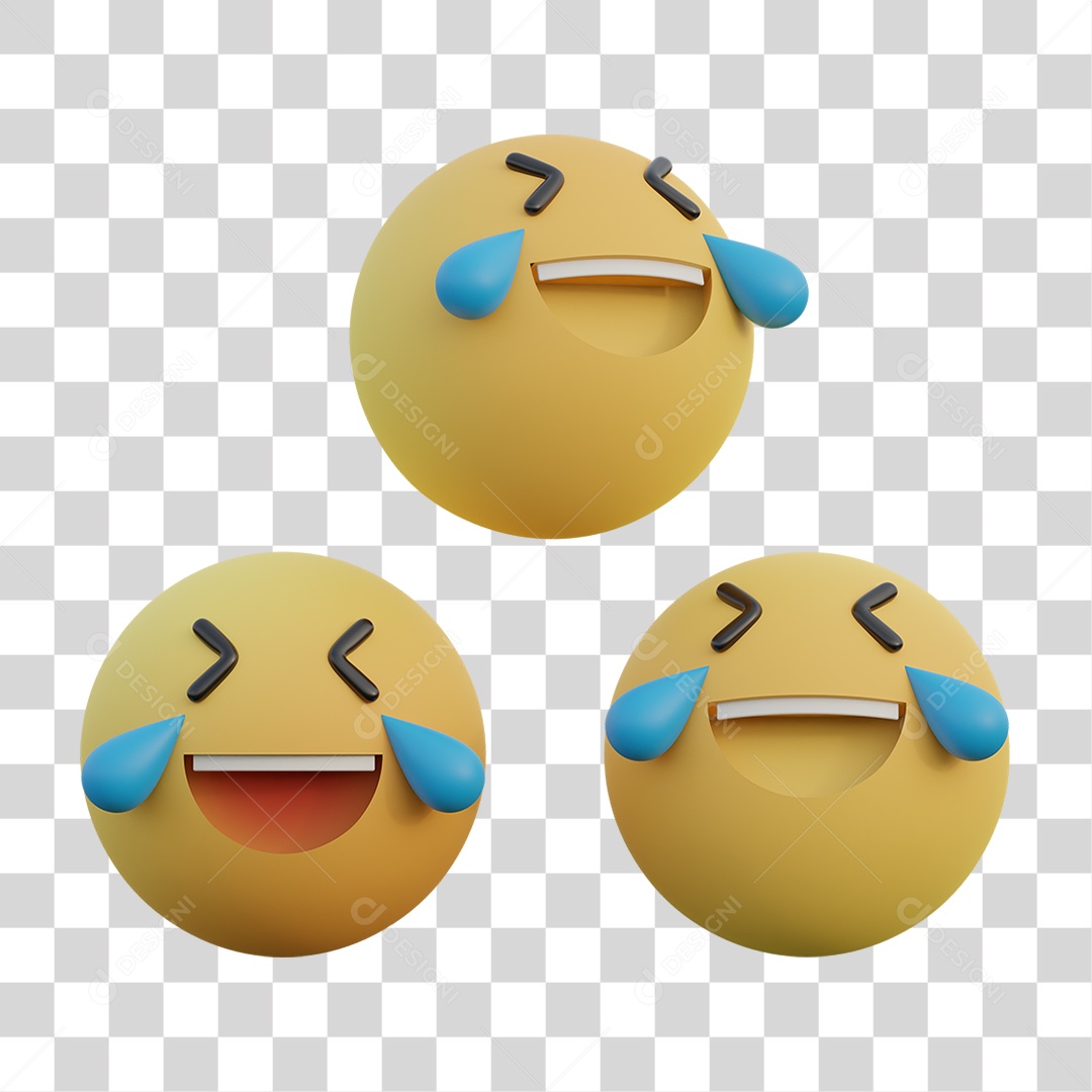 Emoji 3D Sorrindo Elemento Para Composição PNG Transparente