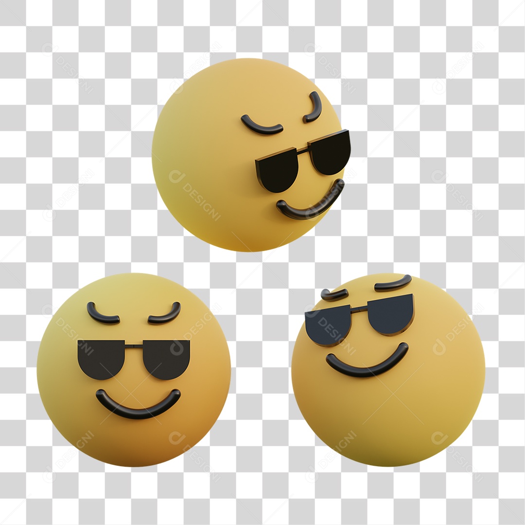 Emojis com Óculos PNG Transparente
