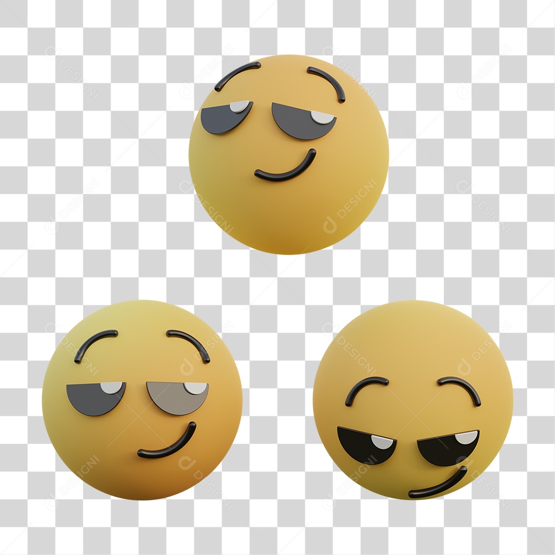 Emojis 3 Carinhas PNG Transparente