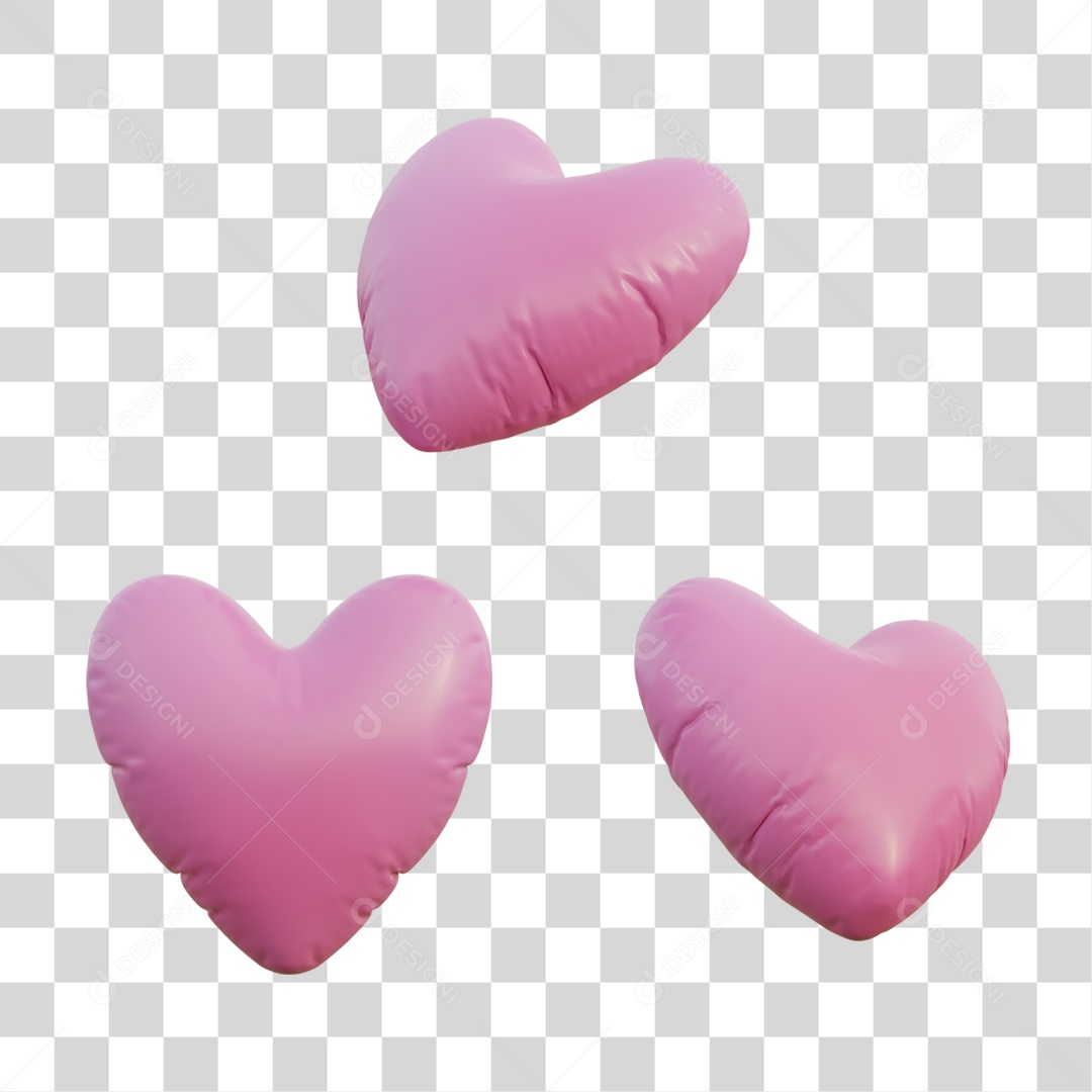 Balões em Forma de Coração PNG Transparente