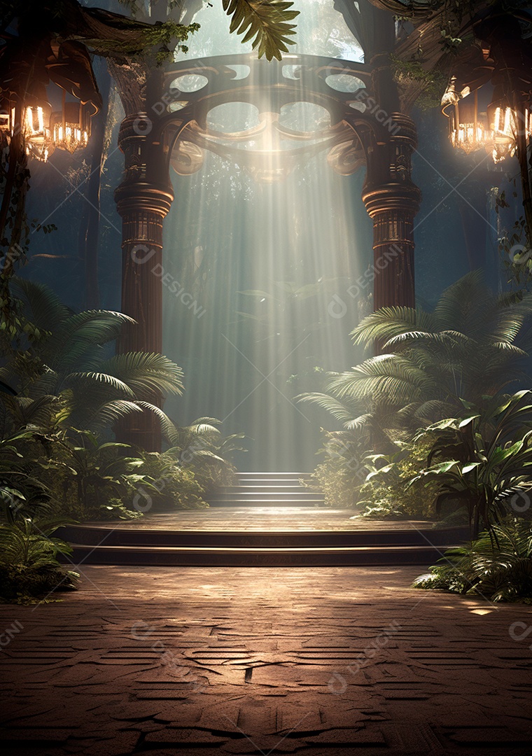 Fundo detalhado de folhagens e plantas, cenas rústicas e interiores