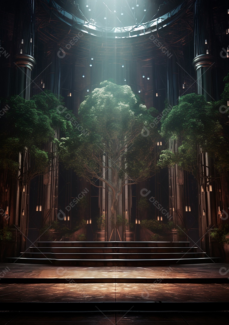 Fundo detalhado de folhagens e plantas, cenas rústicas e interiores