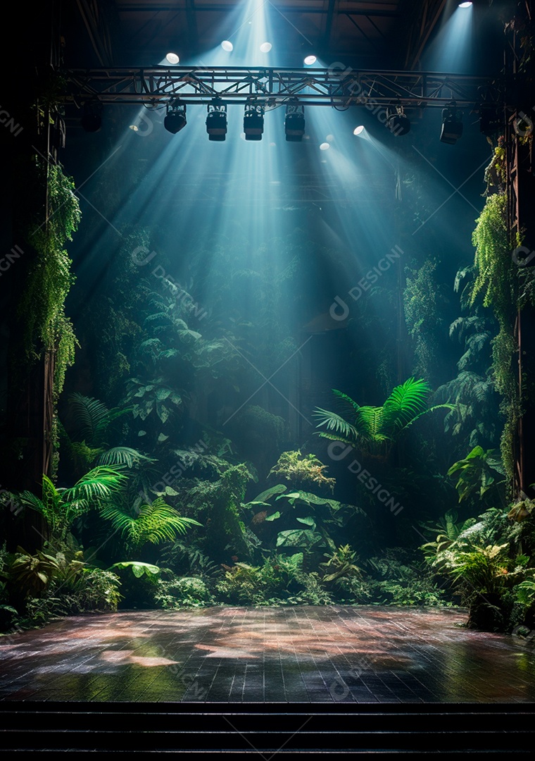 Fundo detalhado de folhagens e plantas, cenas rústicas e interiores