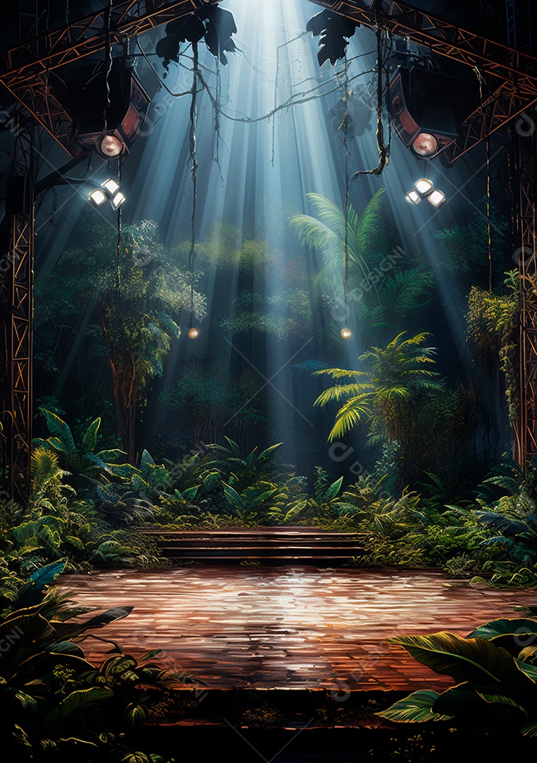 Fundo detalhado de folhagens e plantas, cenas rústicas e interiores