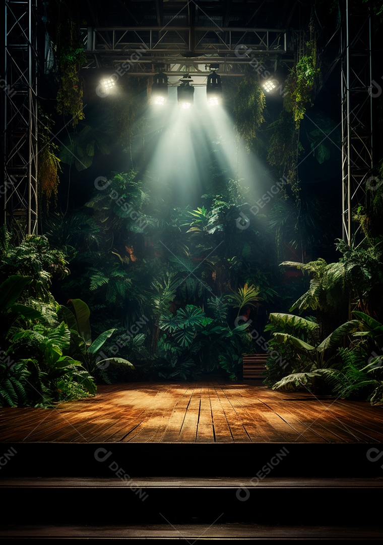 Fundo detalhado de folhagens e plantas, cenas rústicas e interiores