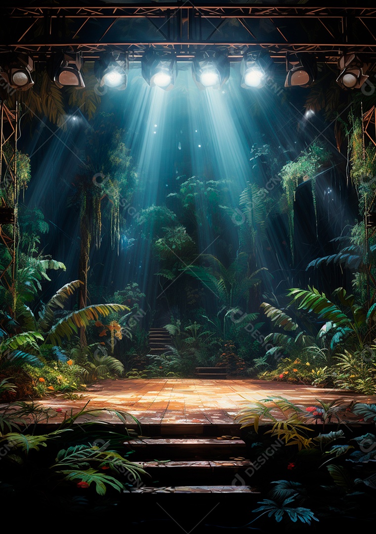 Fundo detalhado de folhagens e plantas, cenas rústicas e interiores