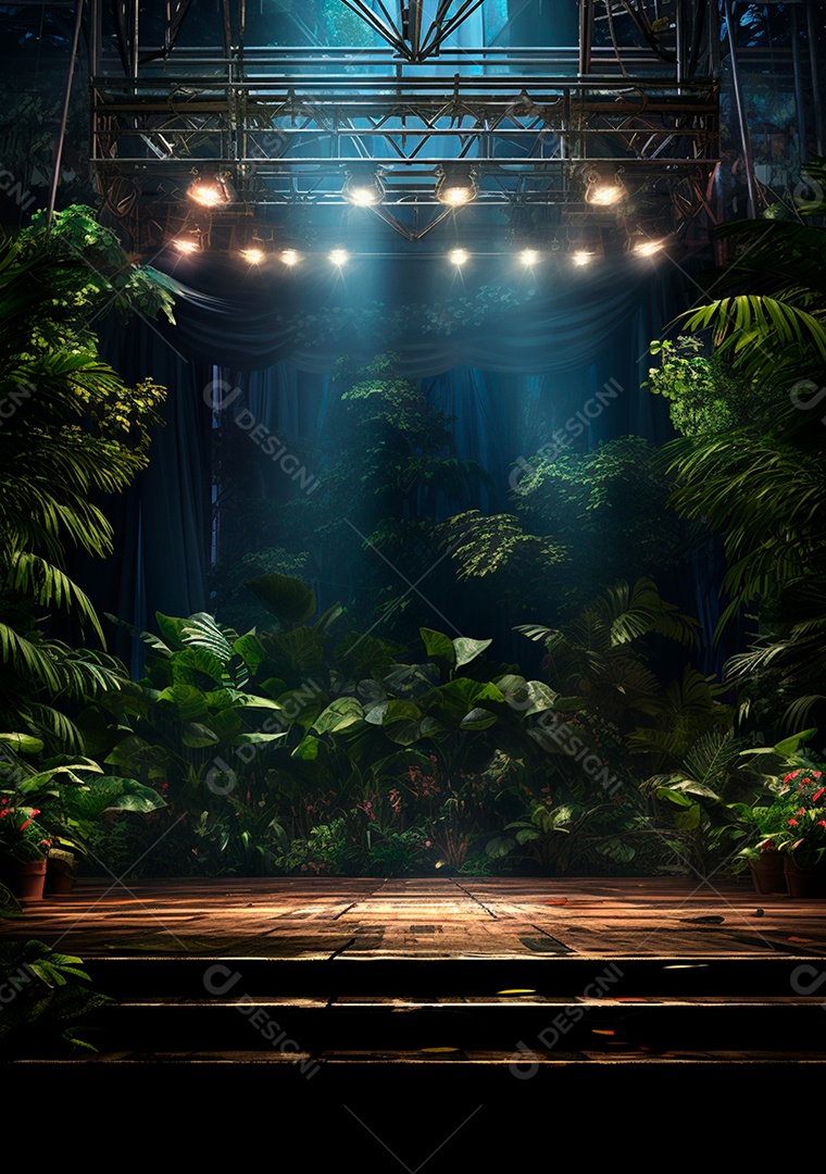 Fundo detalhado de folhagens e plantas, cenas rústicas e interiores