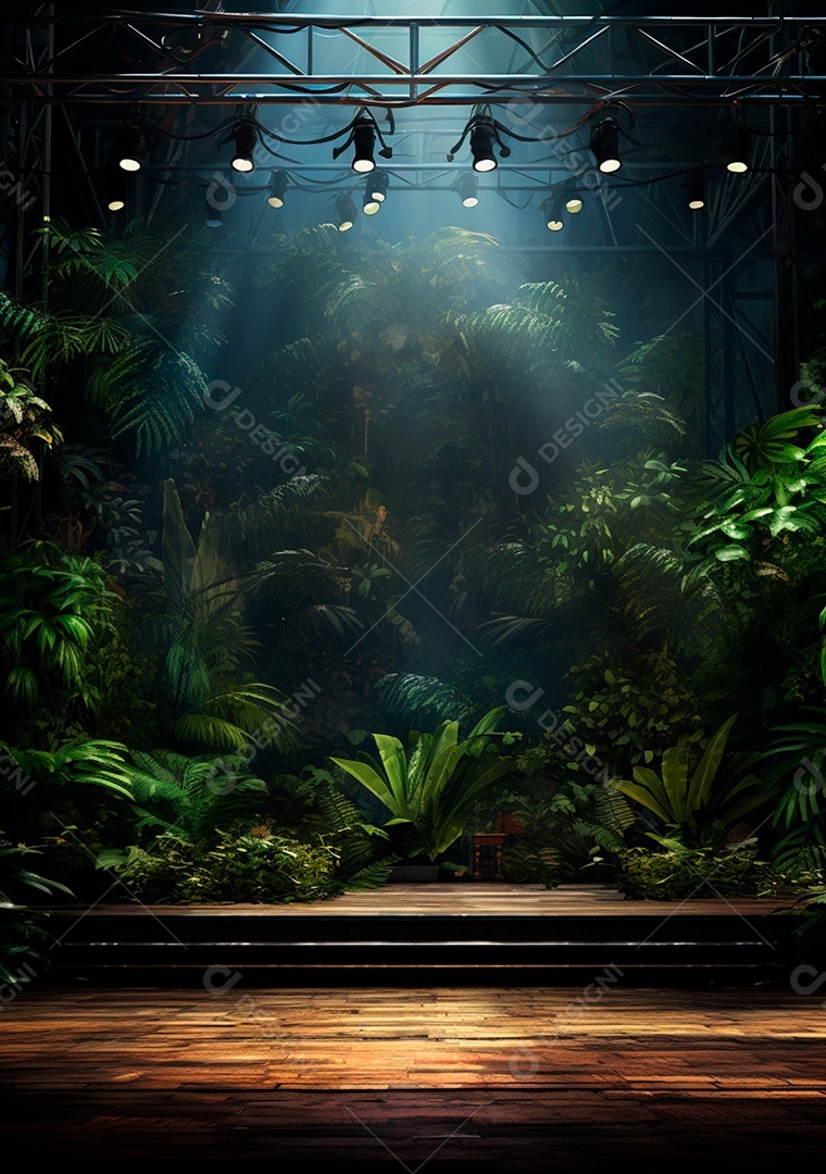 Fundo detalhado de folhagens e plantas, cenas rústicas e interiores