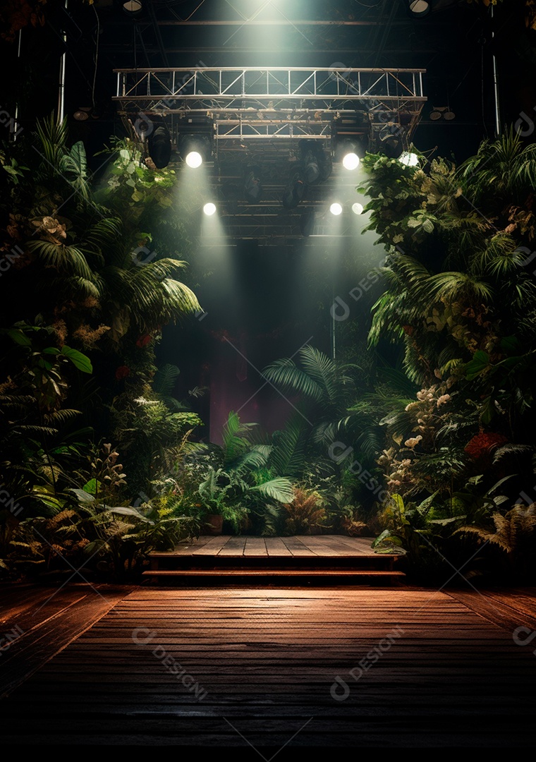 Fundo detalhado de folhagens e plantas, cenas rústicas e interiores