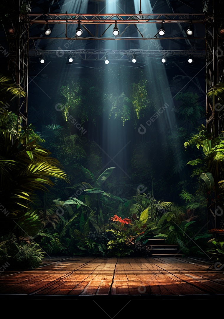 Fundo detalhado de folhagens e plantas, cenas rústicas e interiores