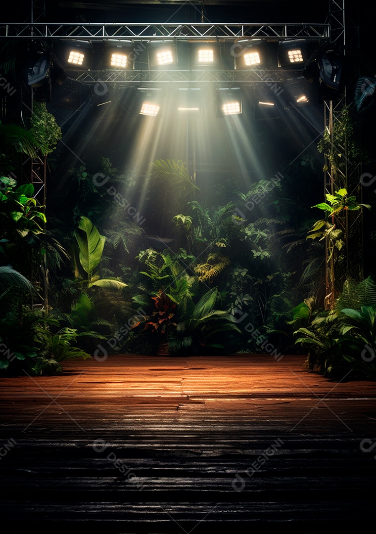 Fundo detalhado de folhagens e plantas, cenas rústicas e interiores