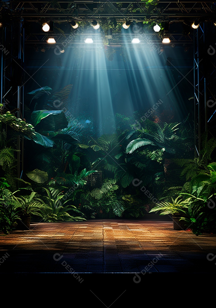 Fundo detalhado de folhagens e plantas, cenas rústicas e interiores