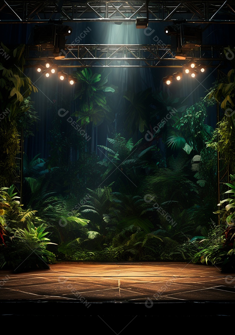 Fundo detalhado de folhagens e plantas, cenas rústicas e interiores