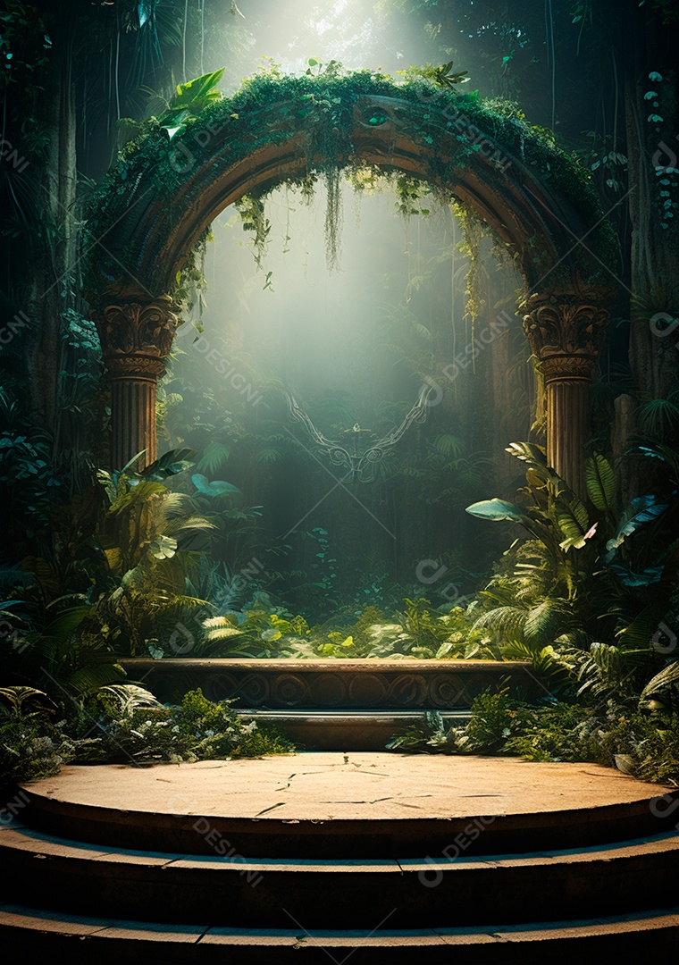 Fundo detalhado de folhagens e plantas, cenas rústicas e interiores