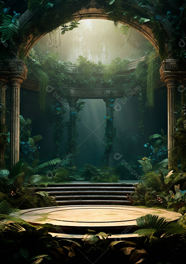 Fundo detalhado de folhagens e plantas, cenas rústicas e interiores