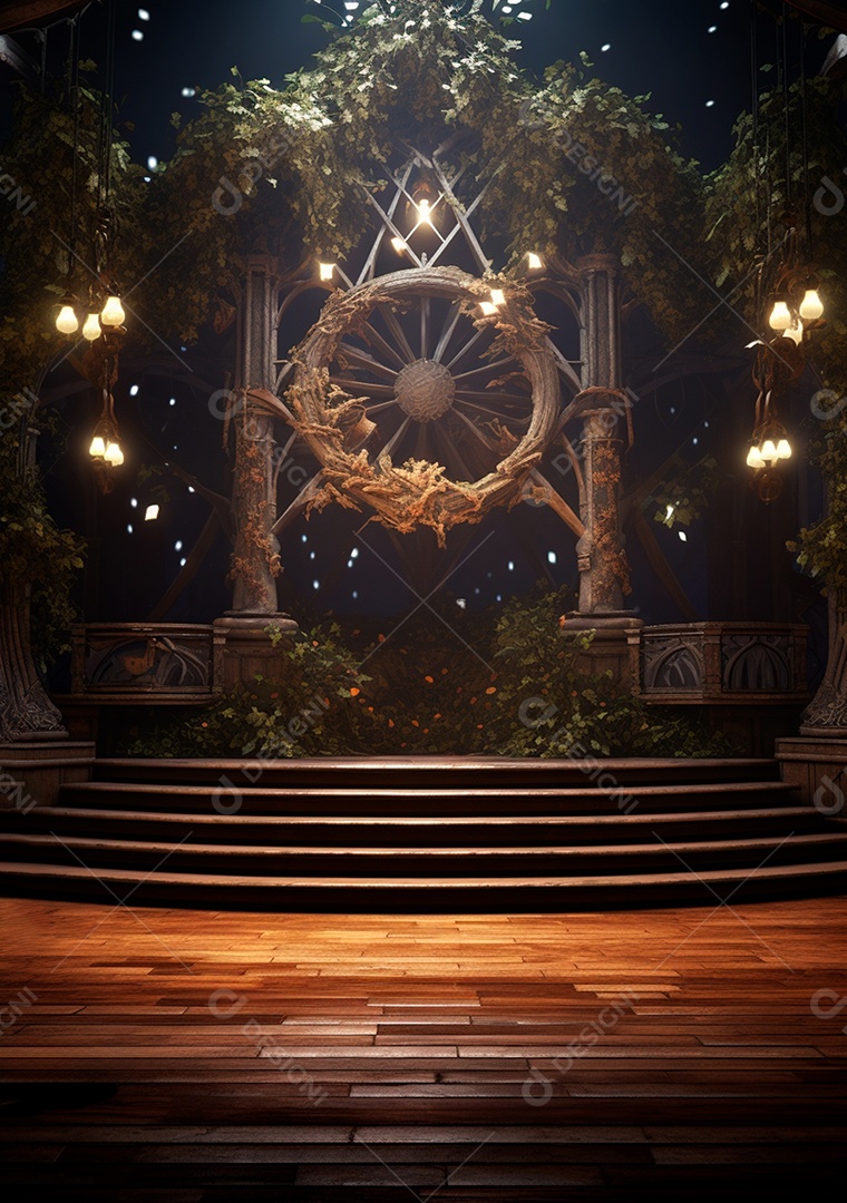 Fundo detalhado de folhagens e plantas, cenas rústicas e interiores