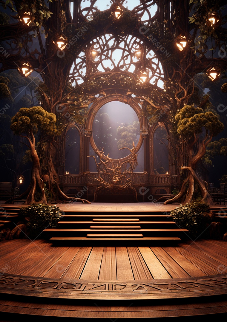 Fundo detalhado de folhagens e plantas, cenas rústicas e interiores