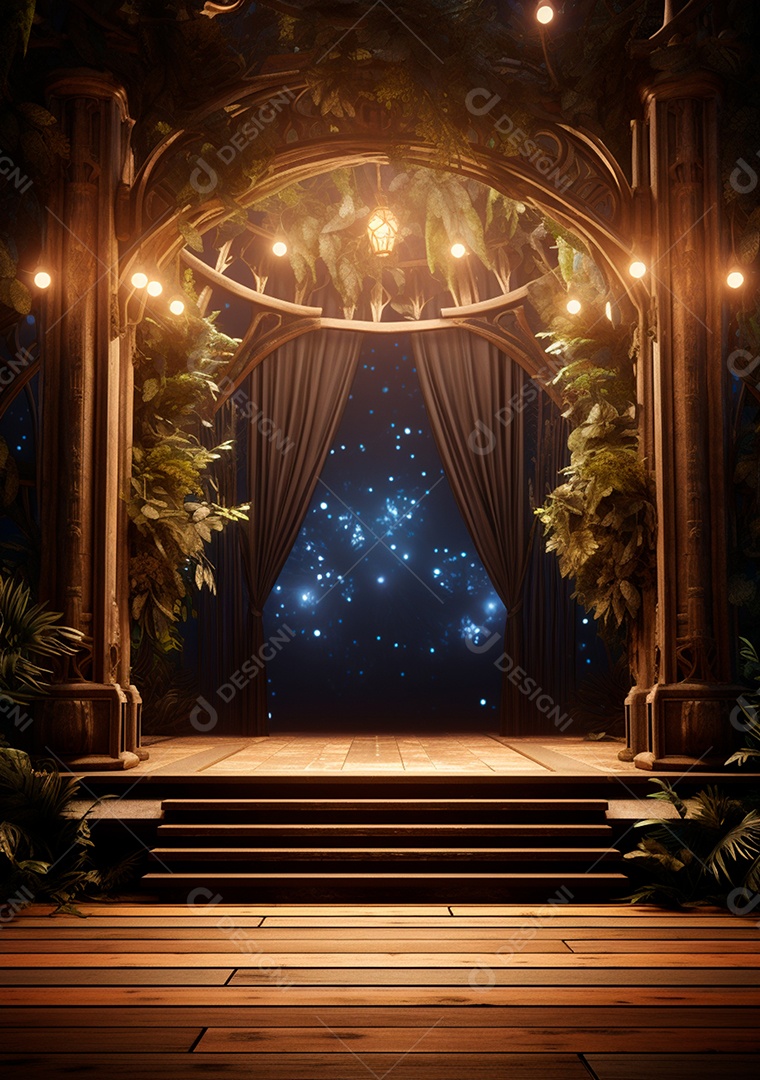 Fundo detalhado de folhagens e plantas, cenas rústicas e interiores