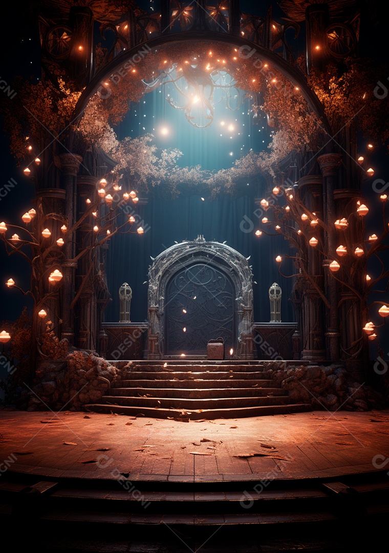 Fundo detalhado de folhagens e plantas, cenas rústicas e interiores