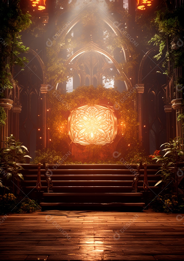 Fundo detalhado de folhagens e plantas, cenas rústicas e interiores