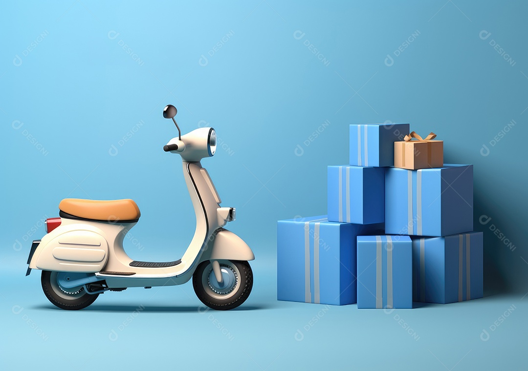 Entrega de serviço de correio. Design de conceito criativo. 3D realista