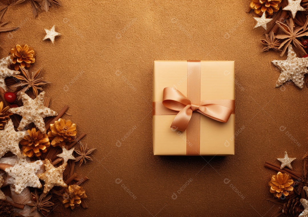 Fronteira de Natal e ano novo com ramos de abeto e decoração