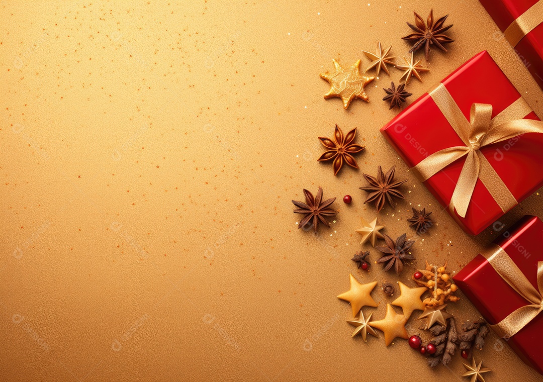 Fronteira de Natal e ano novo com ramos de abeto e decoração