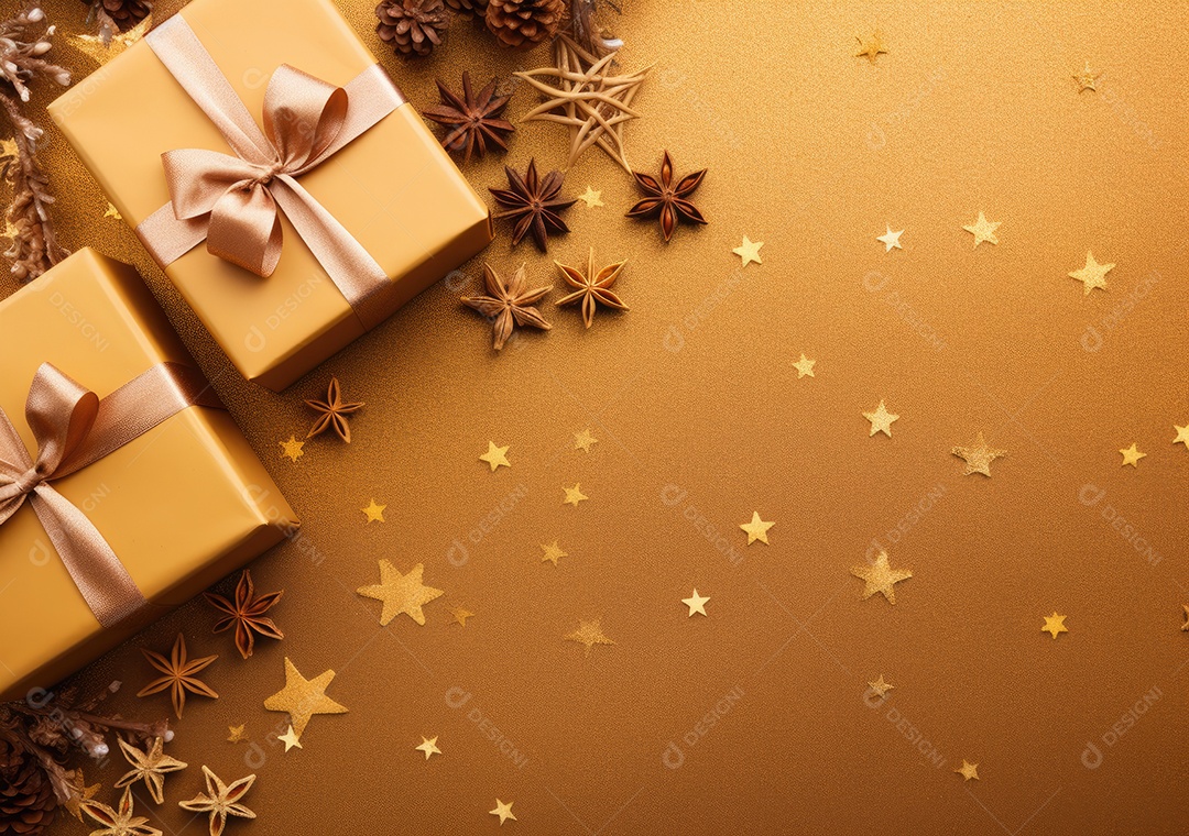 Fronteira de Natal e ano novo com ramos de abeto e decoração