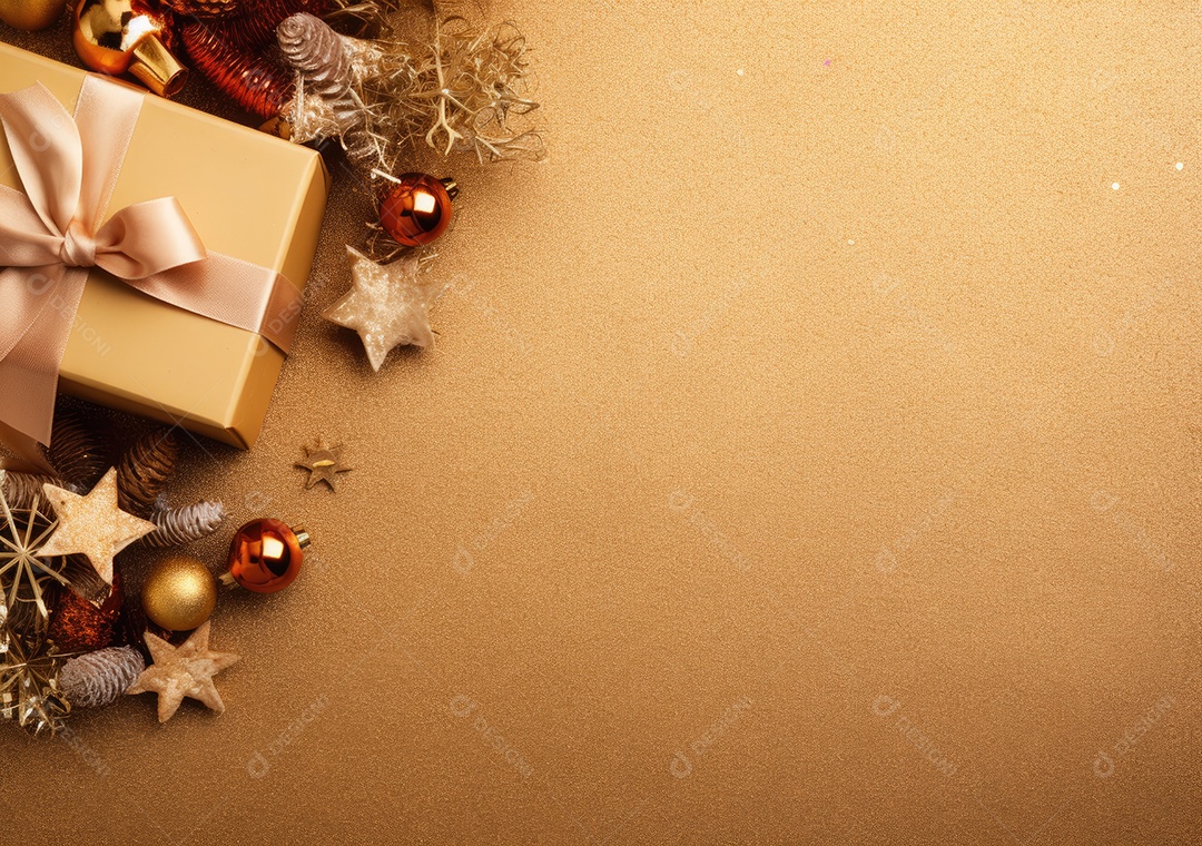 Fronteira de Natal e ano novo com ramos de abeto e decoração