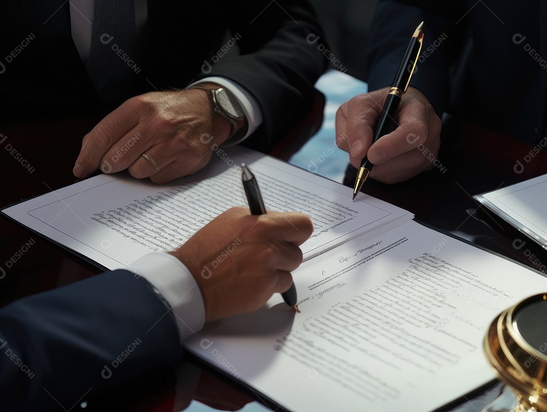 Mãos de empresários que trabalham com documentos, equipe de negócios