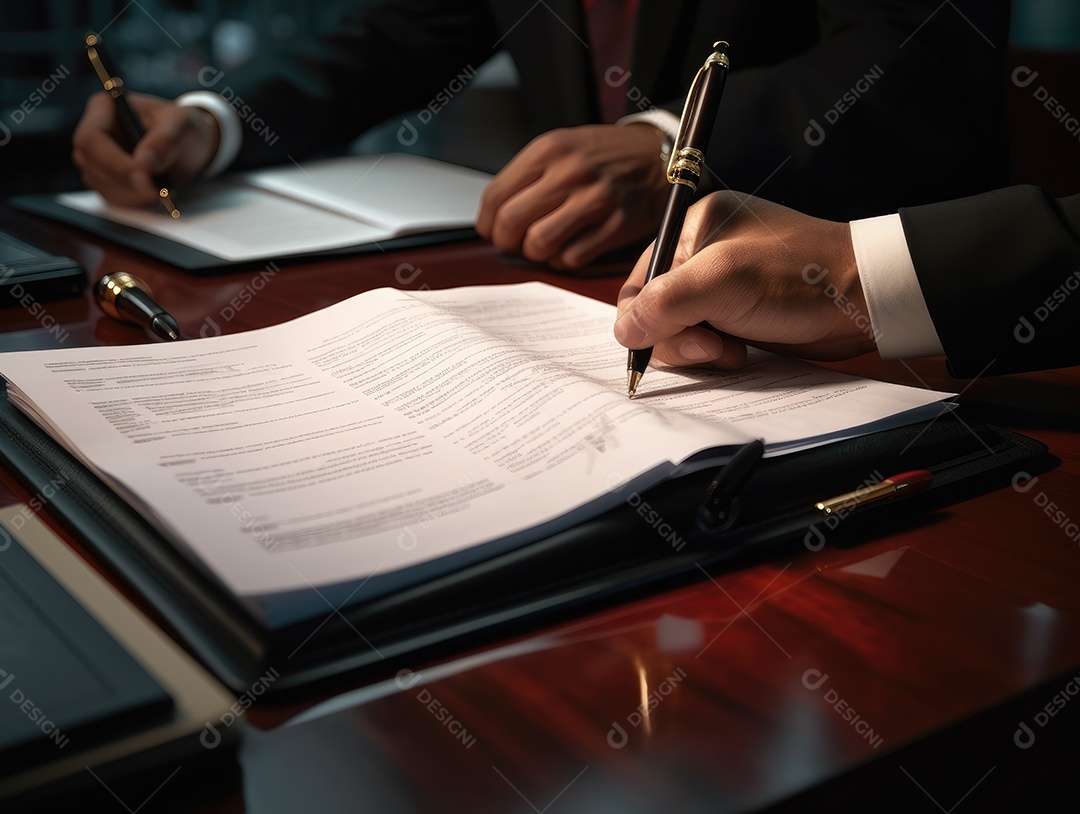 Mãos de empresários que trabalham com documentos, equipe de negócios