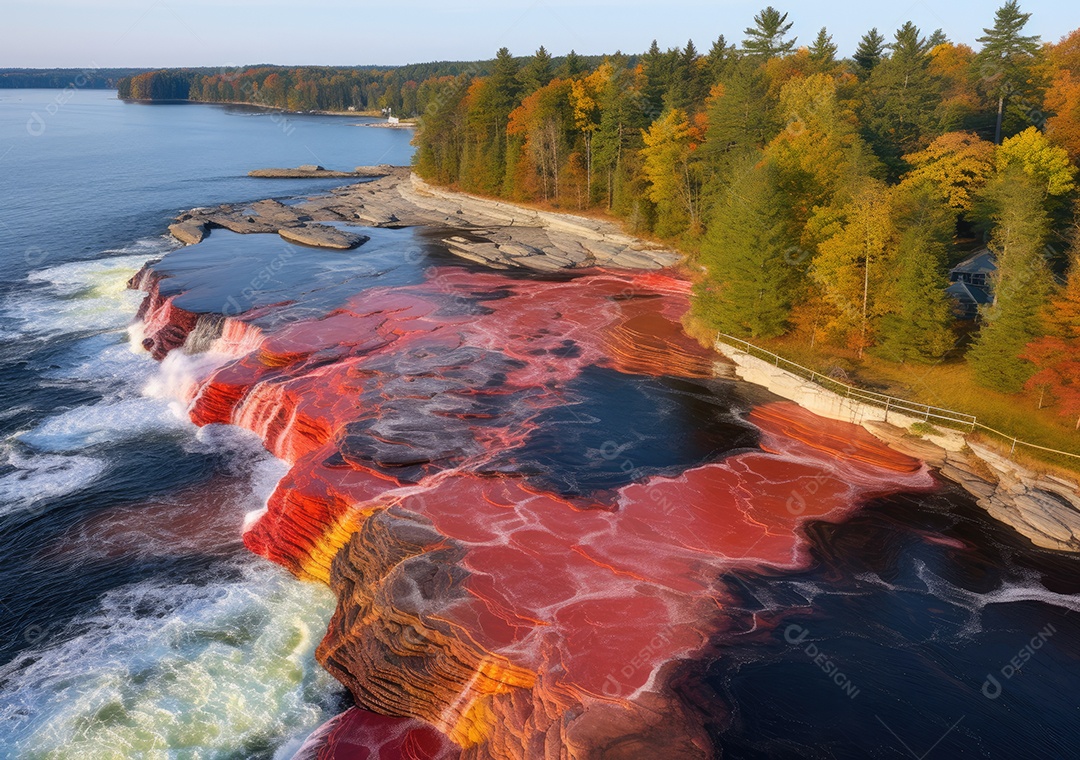 Vista aérea do litoral rochoso. Ondas batendo nas rochas. Vista aérea do mar, mar cinematográfico e vista para a montanha.