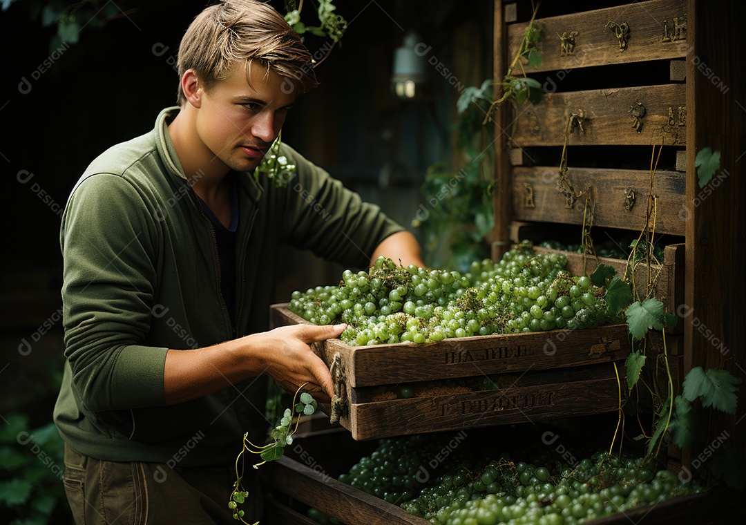 Mãos de pessoas segurando Verduras sobre uma caixa de madeira