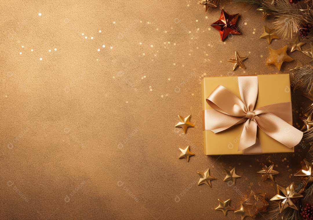 Fronteira de Natal e ano novo com ramos de abeto e decoração