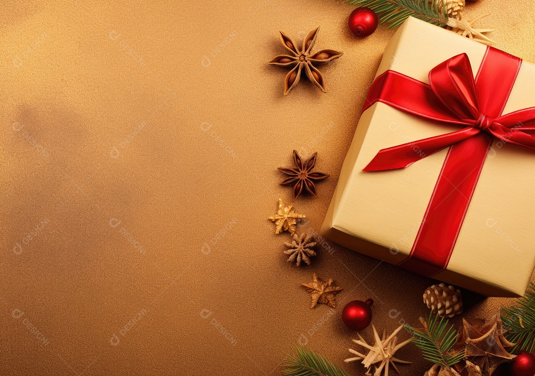 Fronteira de Natal e ano novo com ramos de abeto e decoração